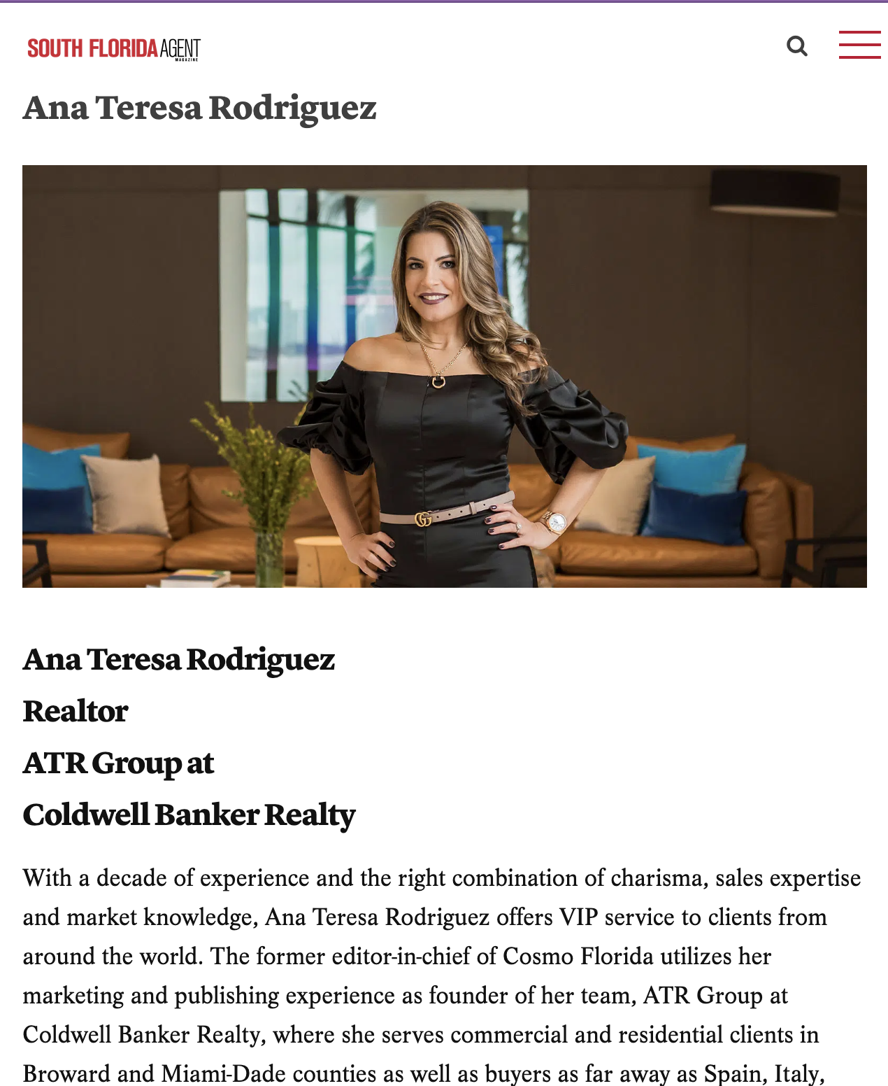 Ana Teresa Rodriguez - Aoth Florida Agent Magazine - 1